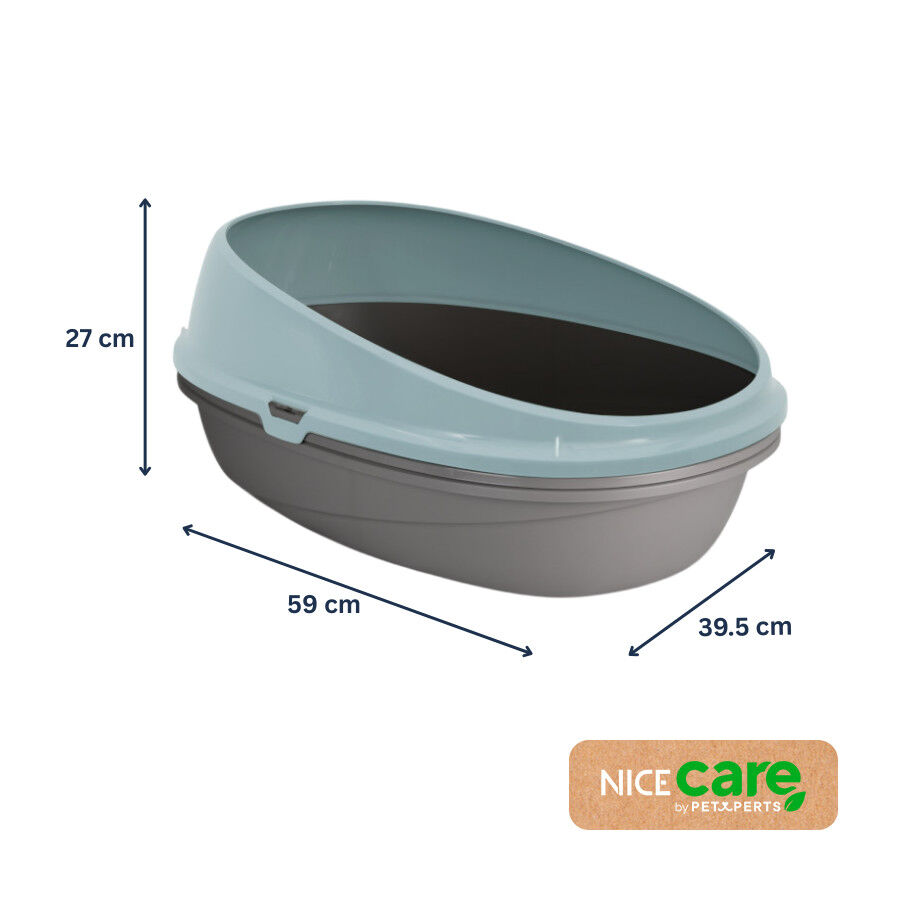 Nice Care Eco Bandeja Sanitaria Redonda Azul para gatos, , large Imagen numero 2